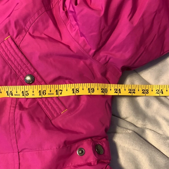 Lands end girls winter parka coat magenta pink down filled size XL 16 warm - Picture 12 of 14